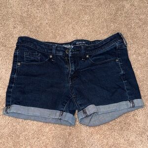 Mossimo Dark Blue Mid Rise Midi Jean Shorts